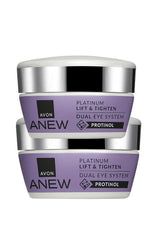 AVON Skin So Soft Lifting Dual Eye System eye-cream bottle for smoother under-eye skin.