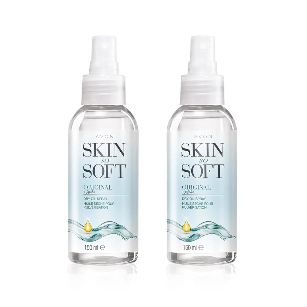 Avon Skin So Soft Original Dry Oil Spray 150ml two-pack for smooth, hydrated skin