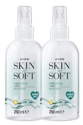 AVON Skin So Soft Original Dry Oil Spray 250ml two-pack smooths and nourishes skin.