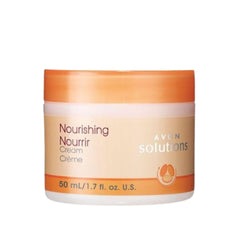 AVON Solutions Nourishing Moisturizing Cream jar provides daily hydration.