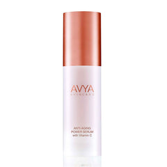 AVYA Anti-Aging Power Serum bottle showing premium hydration for radiant skin.