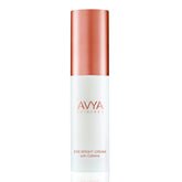 Avya Eye Bright Cream tube closeup showing lightweight formula for brighter under-eye skin