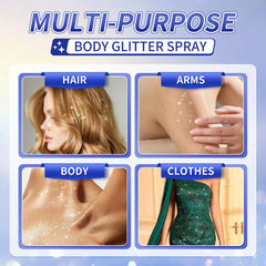 AWCCXMYM Glitter Spray Close-up on Face shows subtle holographic shine
