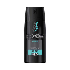AXE Apollo body spray bottle for quick daily freshness and bold scent.