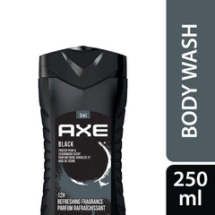 AXE Black bottle cap closeup showing easy grip for quick lather.