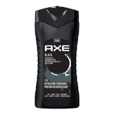 AXE Black bottle front view with Frozen Pear & Cedarwood scent for refreshing mornings.