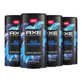 AXE Blue Lavender deodorant stick 4-count package delivering all-day freshness.
