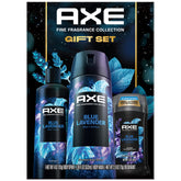 AXE Blue Lavender gift set box showing a complete grooming routine for modern men