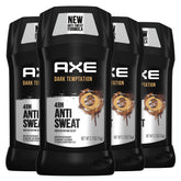 AXE Dark Temptation antiperspirant stick application shows quick dry underarms for all-day confidence.
