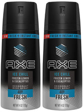 AXE Ice Chill deodorant spray can front view highlighting lemon-mint scent for daily freshness