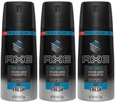 Axé Ice Chill deodorant spray bottle front view with lemon and eucalyptus scent.