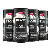 AXE Pure Coconut deodorant stick 4-pack for everyday freshness.