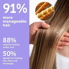 Axnzp hair serum applied to damp hair for a silky finish