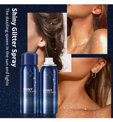 Axnzp Body Glitter Spray demonstrates easy hand application for quick sparkle.