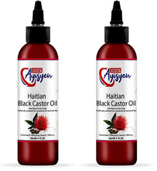 100% AYISYEN Haitian Black Castor Oil bottle ready for hair care routine
