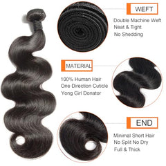 Ayolvou 12A Brazilian body wave bundle 20-inch highlighting length and smooth texture