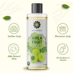 AYURVEDASHREE Amla Oil ingredient blend emphasizes scalp-supporting botanicals