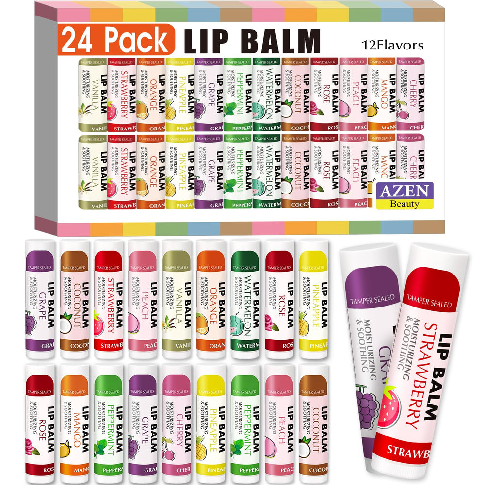 AZEN lip balm strawberry flavor for lasting moisture and soft lips.