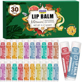 AZEN lip balm collection with 10 flavors for daily moisture and soft lips.