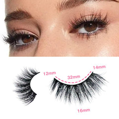 Azenlo 14mm wispy cat-eye lashes create fluttery drama for evenings.