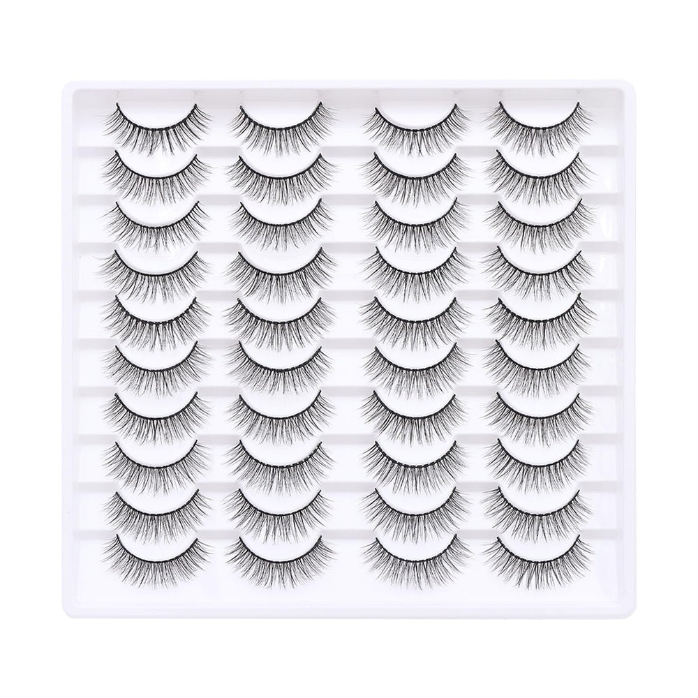 Azenlo false eyelashes 20 pairs with wispy lashes for a natural look.