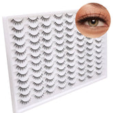 Azenlo faux mink lashes 14mm wispy cat eye for a dramatic, lightweight look.