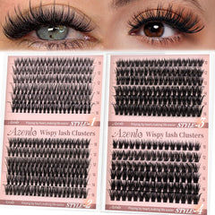 Azenlo Wispy Lash Clusters box with four styles for daily and party looks.