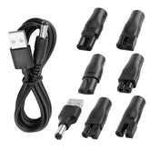 AZJCKEW 8-in-1 USB charger kit front view for versatile grooming tool charging.