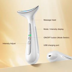 AZMAVO curved arc head used across cheeks and neck for a full-face routine.