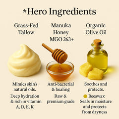 Azmera Beauty balm with olive oil showcases premium hydration for sensitive skin.