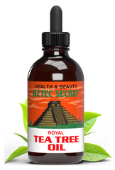 Aztec Secret Royal Tea Tree Oil bottle for moisturizing hair and skin.