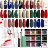 AZUREBEAUTY 31-Pcs dip powder kit color swatches for a long-lasting manicure.