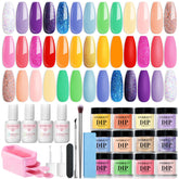 AZUREBEAUTY 31-pcs dip powder kit front view, ideal for at-home manicure