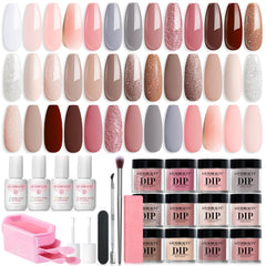 AzureBeauty 31-pcs dip powder kit overview for home salon quality nails