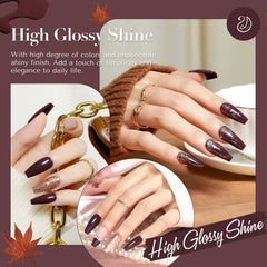 AZUREBEAUTY dark brown nail polish provides a rich base color.