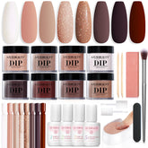 AzureBeauty dip nails powder coffee brown color for durable nails.