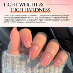 AZUREBEAUTY four translucent jelly nude powders offer natural-looking nails.
