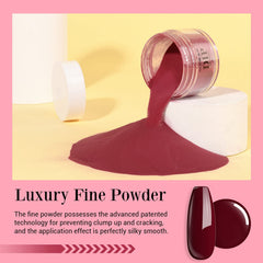 AzureBeauty dip powder being spread over base coat for smooth application.