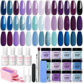 AZUREBEAUTY dip powder colors in 20 shades for versatile nail art and long-lasting shine.