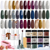 AZUREBEAUTY dip powder color swatches show fall-winter hues for chic nails.