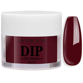 AzureBeauty dip powder jar shows dark reddish red shade for salon-ready nails.
