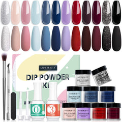 AZUREBEAUTY dip powder kit 12 colors swatches for vibrant, long-lasting nails
