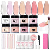AzureBeauty dip powder kit showing eight colors for versatile nail art.