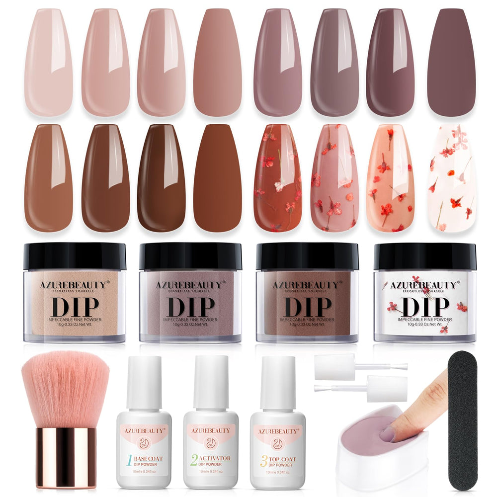 AzureBeauty dip powder kit nude color for a long-lasting natural look