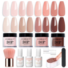 AZUREBEAUTY dip powder kit swatches nude shade for natural-looking nails
