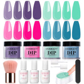 AZUREBEAUTY dip powder kit with spring green powder for fresh spring nails.
