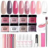 AzureBeauty dip powder kit contents with everything you need for easy DIY nails.