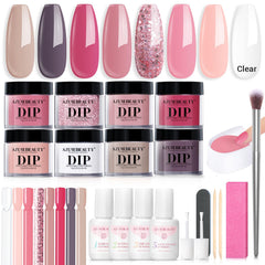 AzureBeauty dip powder kit contents with everything you need for easy DIY nails.