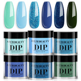 AZUREBEAUTY Dip Powder Ocean Blue Shimmer for vibrant, even manicure.