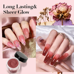 AZUREBEAUTY Dip Powder Set clear jelly shows foundation for natural-looking French tips